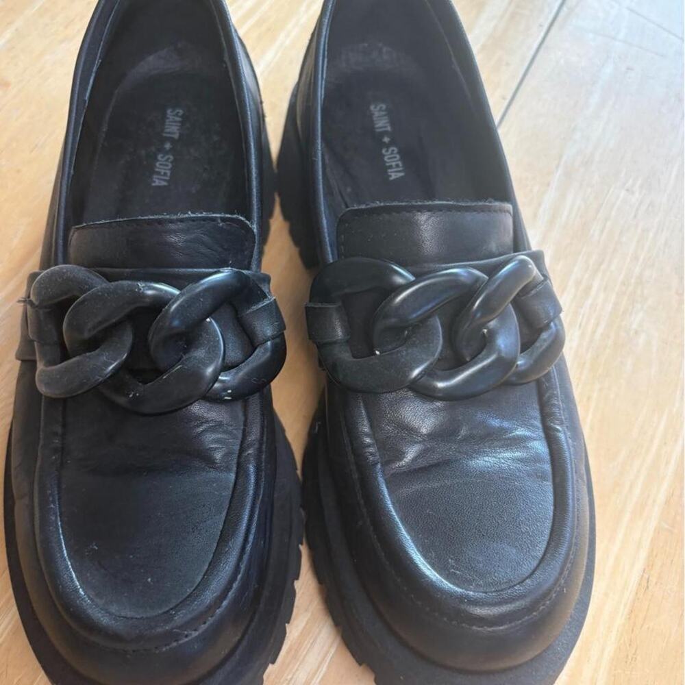 Saint & Sofia black chunky loafers